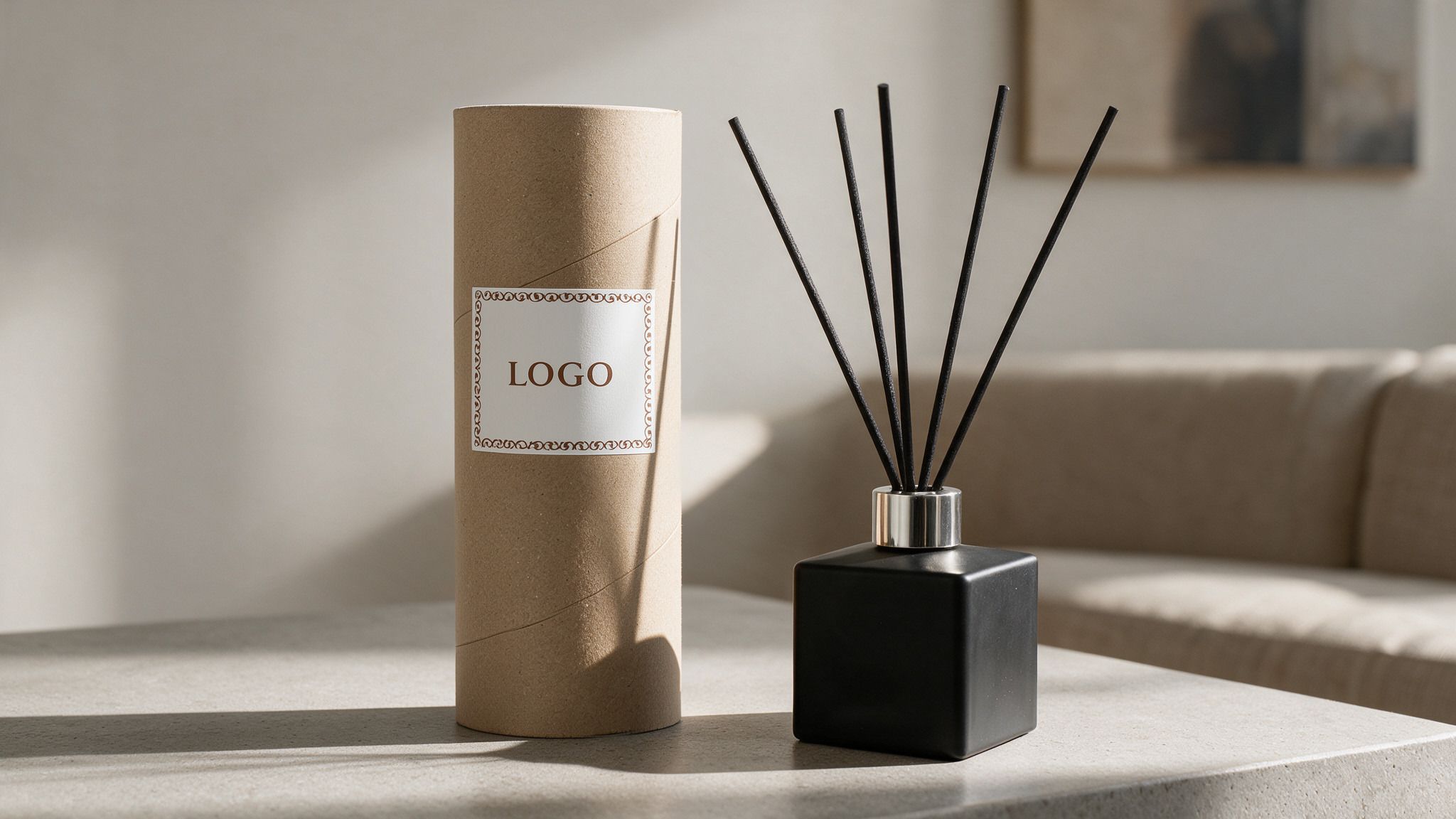 Verpackung mit Logo-Etikett